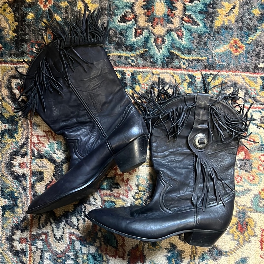 Vintage cowboy boots with fridge